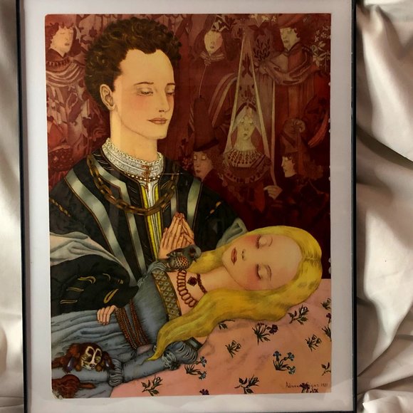 SLEEPING BEAUTY: 11" x 14" Original Book Page from "The Fairy Tale Book" ©1958